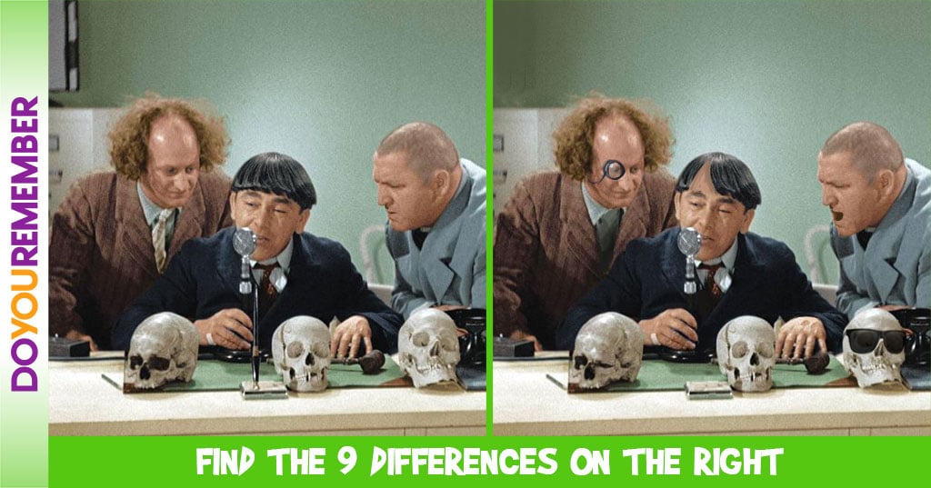 Find All the 9 Differences in this Three Stooges Picture!