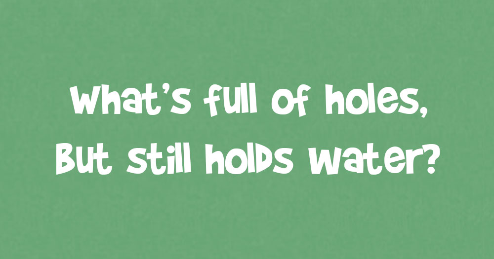 What’s Full of Holes but Still Holds Water?