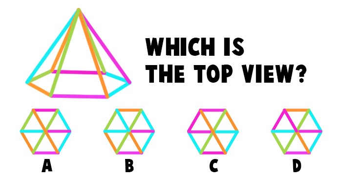 Which is the Correct Top View of this Hexagon Pyramid?