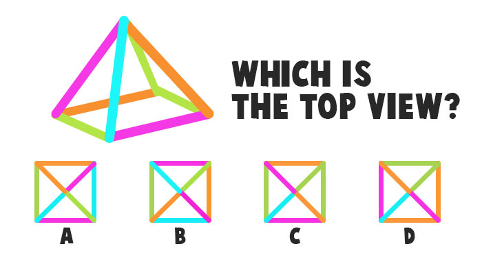 Most People Can’t Solve this Simple Puzzle, Can You Guess Which is the Correct TOP View?