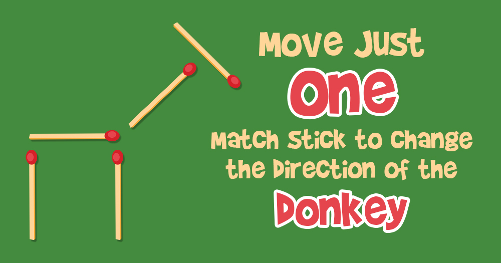 Move Just One Matchstick to Change the Direction of the Donkey