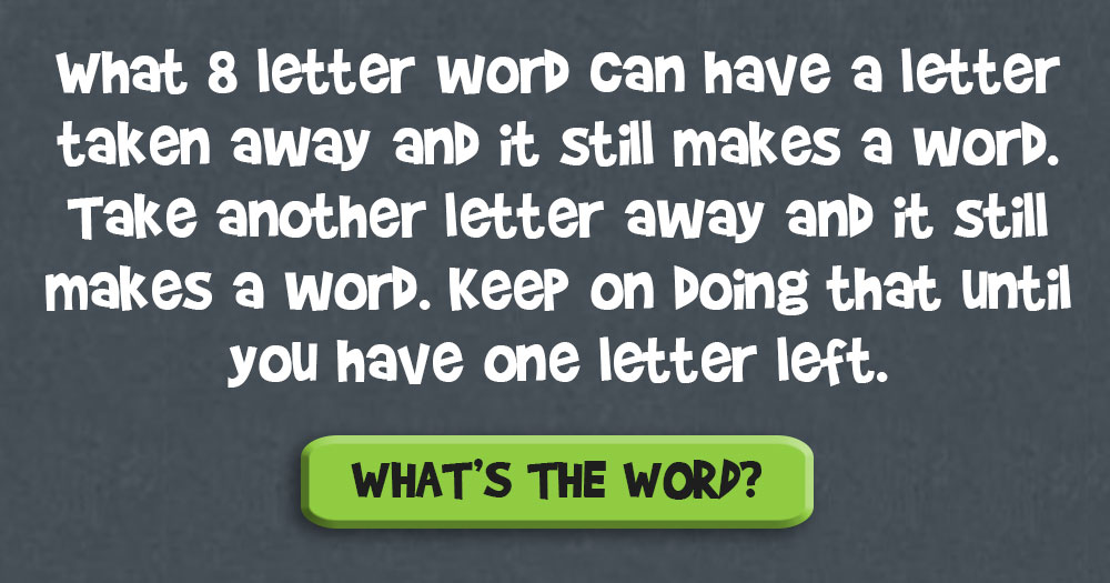 Name the 8 Letter Word. It’s Not as Easy as You Might Think!