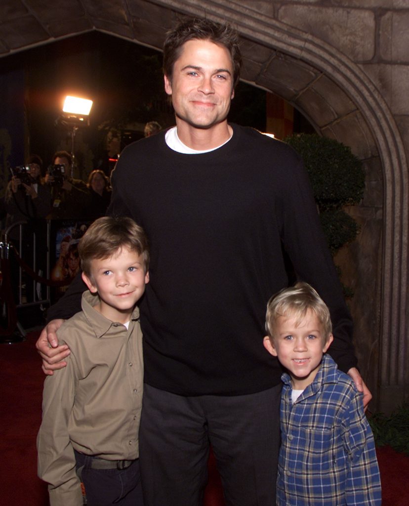 Rob Lowe and his sons Matthew and John Owen at the premiere of "Harry Potter and the Sorcerer's Stone" in Los Angeles, Ca. Wednesday, November 14, 2001. Photo by Kevin Winter/Getty Images.