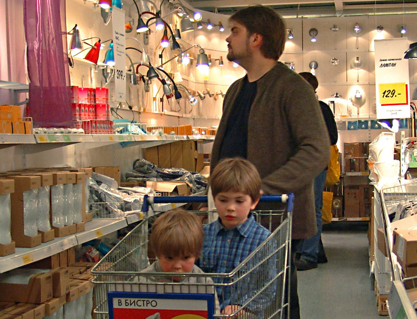 family shopping at ikea