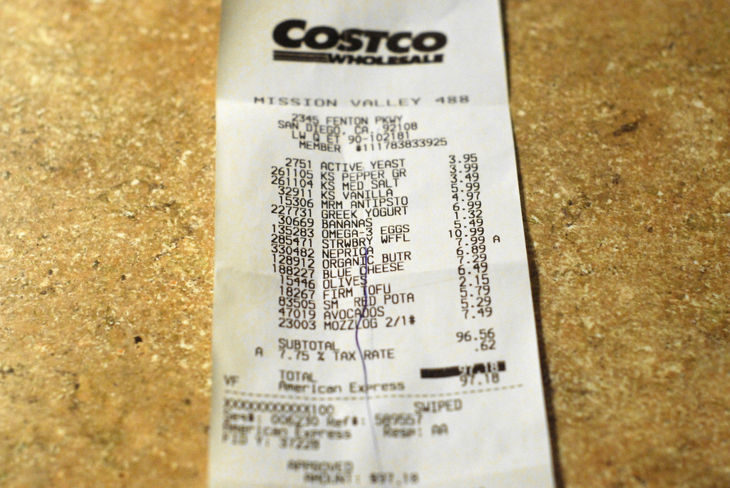 costco receipt