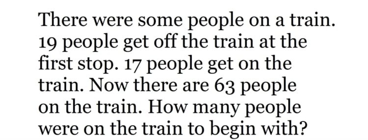 train math problem 