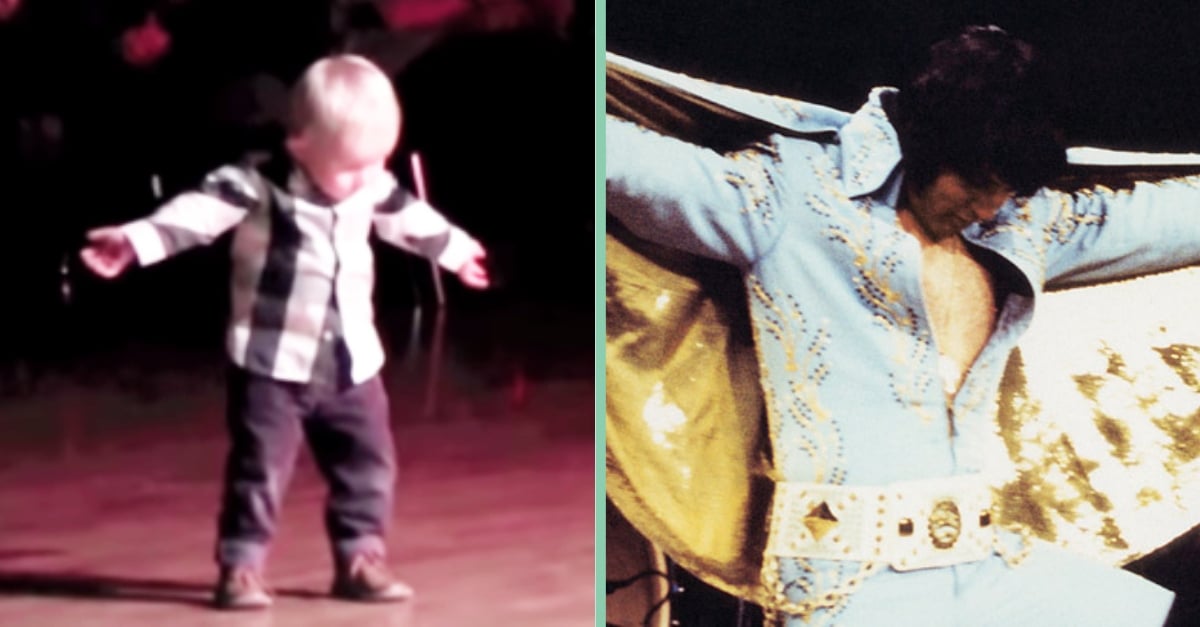 2 year old dances to elvis