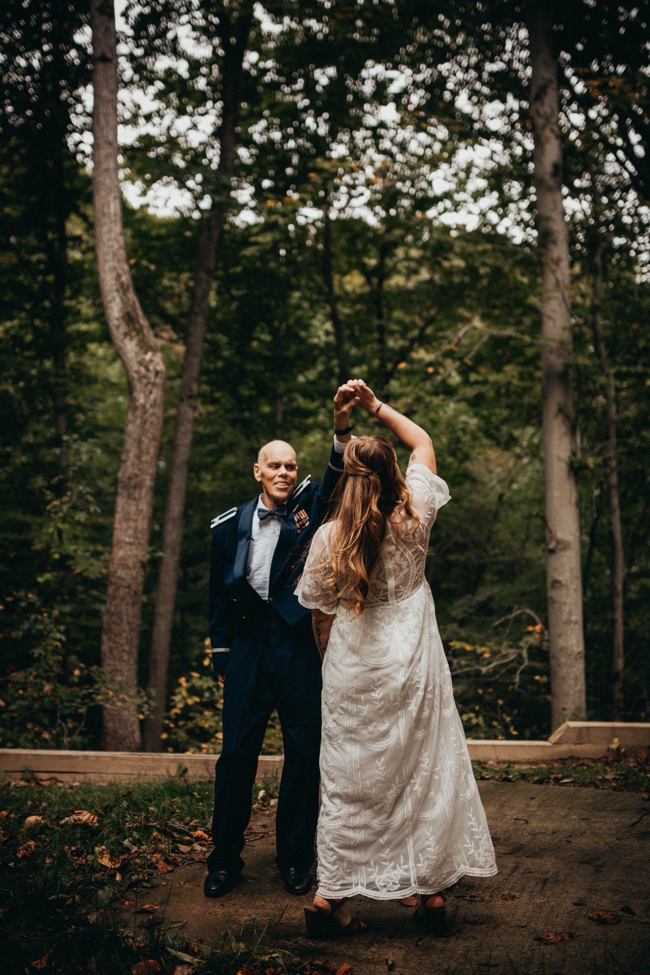 bride dancing with dying father