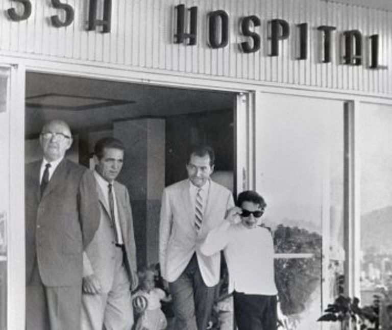 Judy Garland leaving hospital