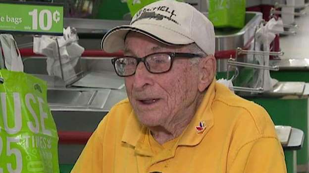 World War II veteran working at Stop & Shop