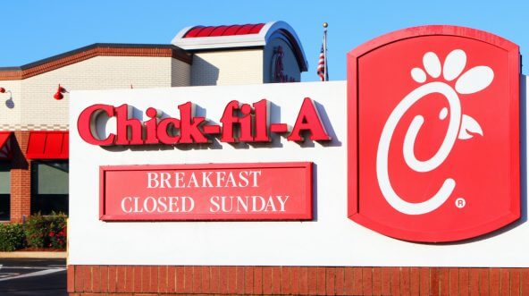 chick-fil-a closed on sunday sign