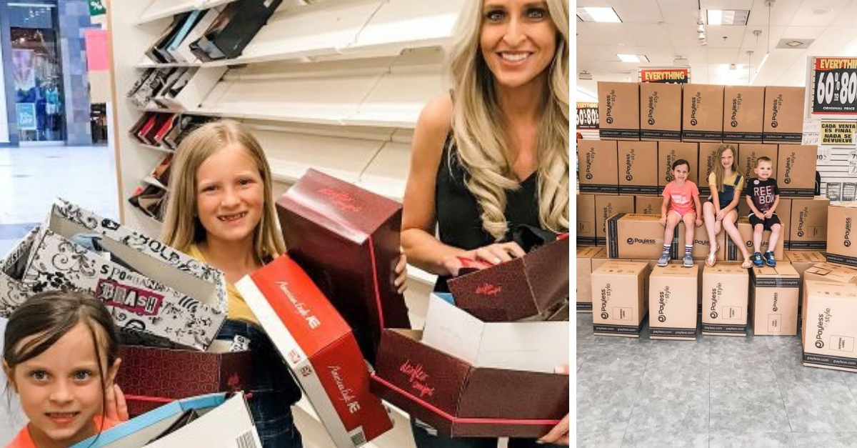 Carrie Jernigan and her kids bought out an entire Payless store to give shoes to kids in need