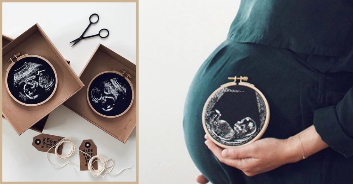 Mom Creates Stunning Embroidered Keepsakes With Ultrasound Photos