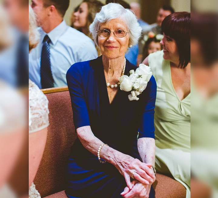 grandma wears wedding dress from 1953