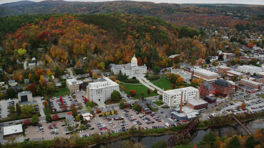 overhead view of City of Montpelier, Vermont