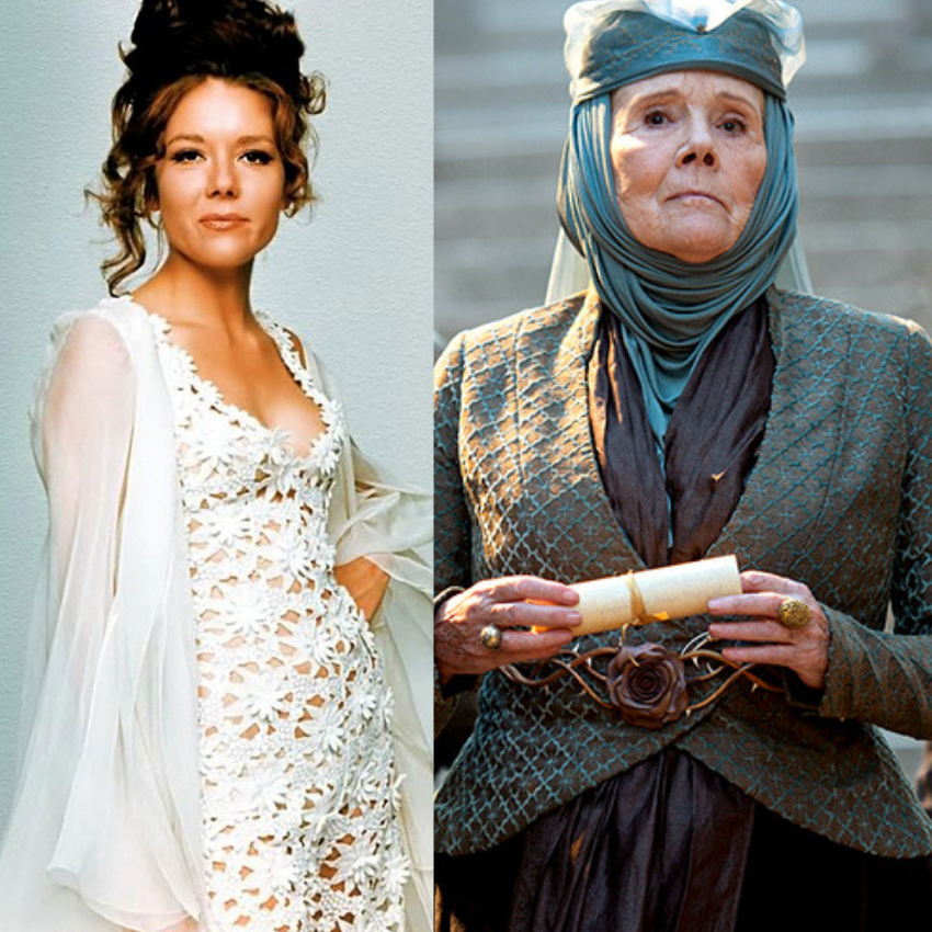 Diana Rigg in the James Bond Franchise and also in Game of Thrones.
