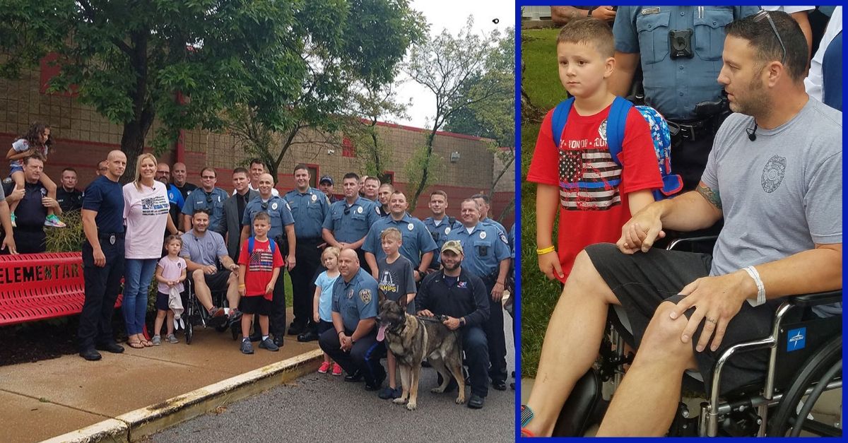 Police Officer With Cancer Leaves Hospital To Take Son With Autism To First Day Of School
