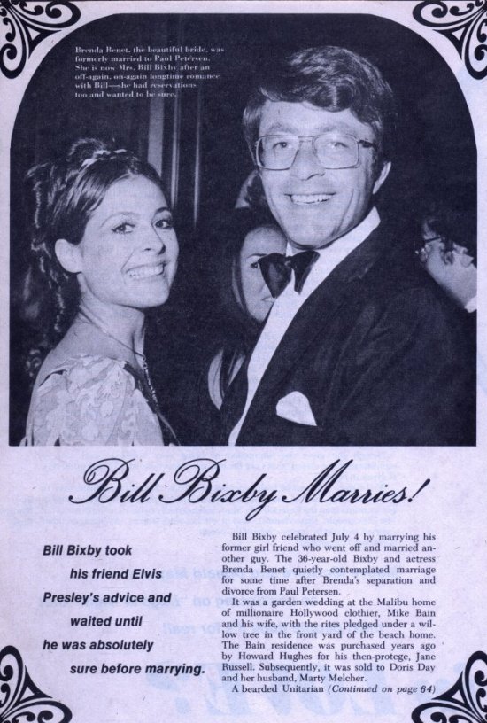 Bill Bixby and Brenda Benet marry