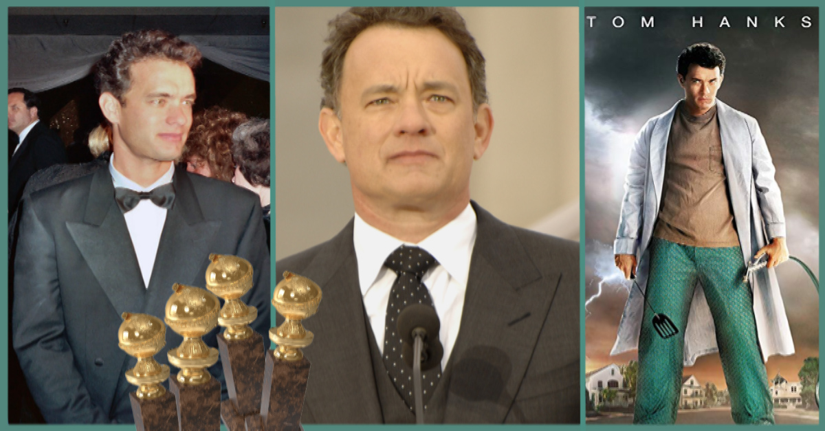 Tom Hanks with Golden Globes
