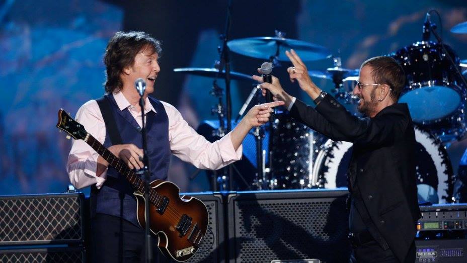 ringo starr paul mccartney performing 