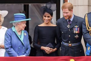 Queen Elizabeth, Duchess Meghan, and Prince Harry