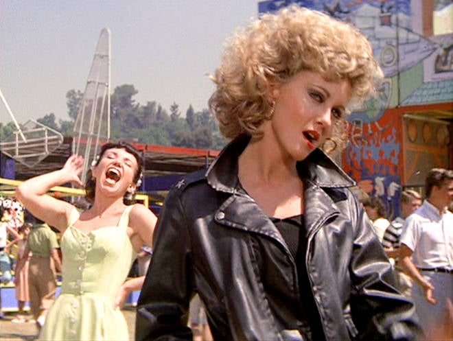 leather jacket olivia newton john sandy grease