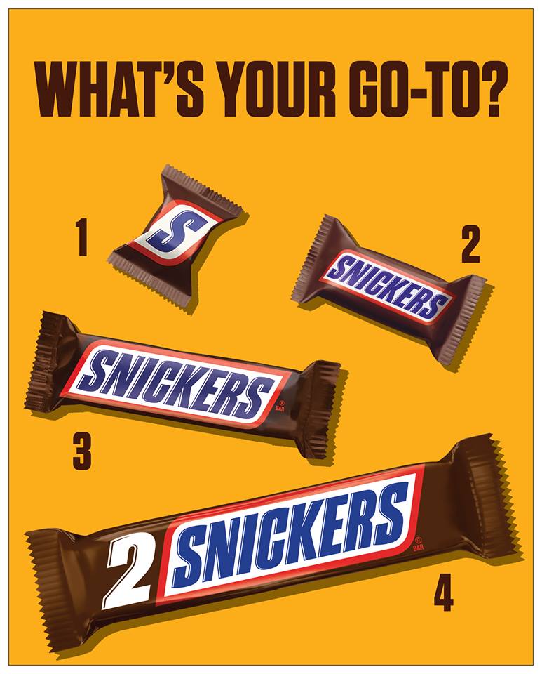 snickers sizes 