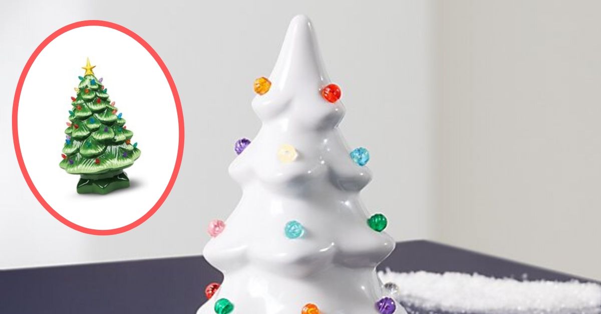 Many retailers including Aldi are selling classic ceramic Christmas trees
