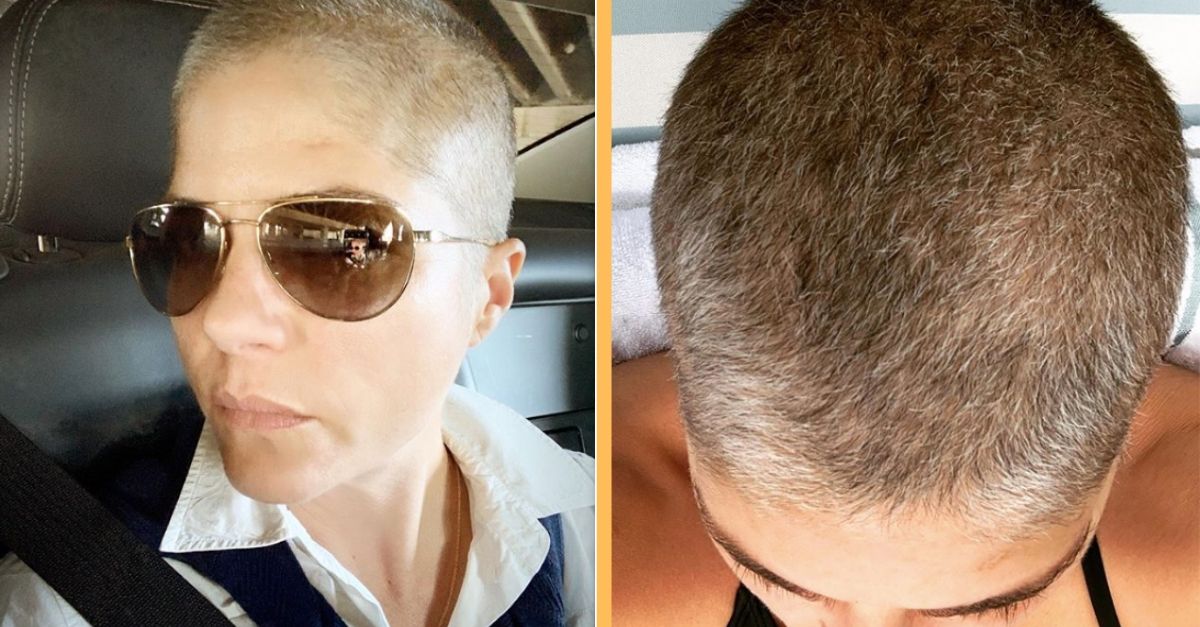 Selma Blair Rocks A New Short And Grey Look As Hair Regrows After Chemo Treatment