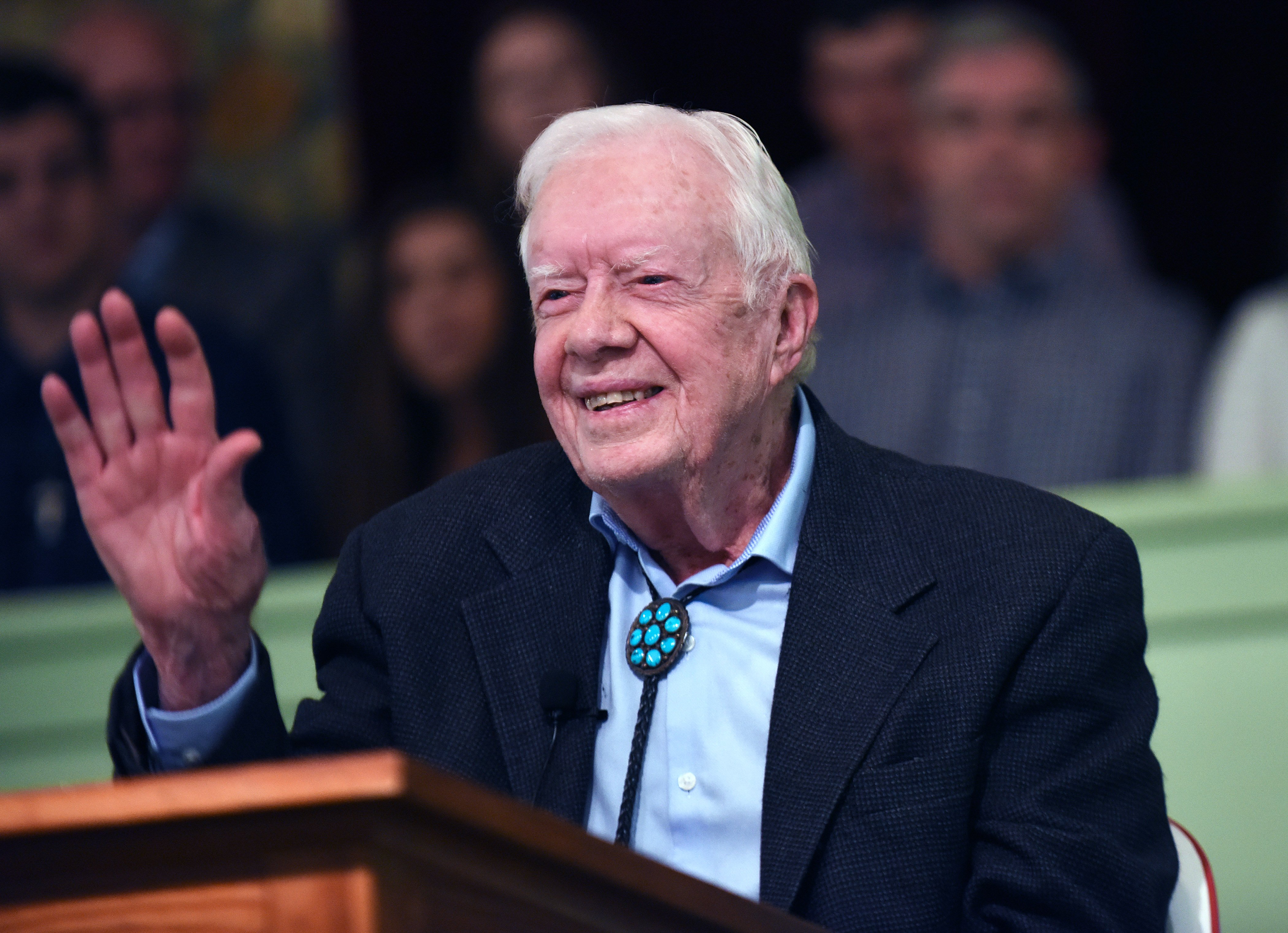 jimmy carter waving 