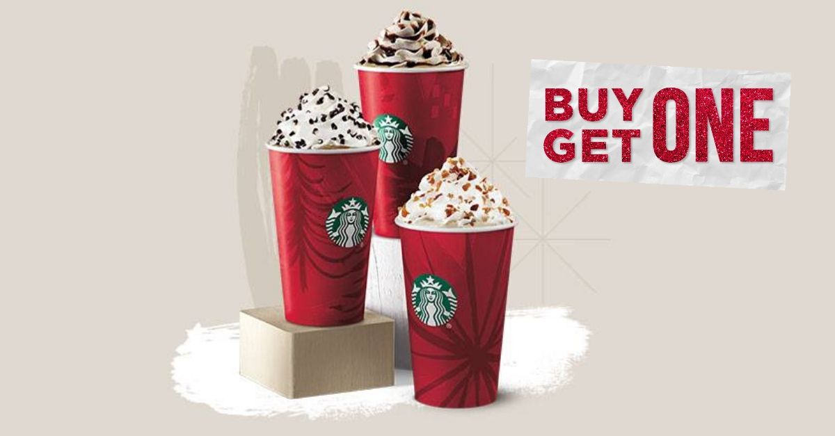 Starbucks is offering buy one get one free drinks in December