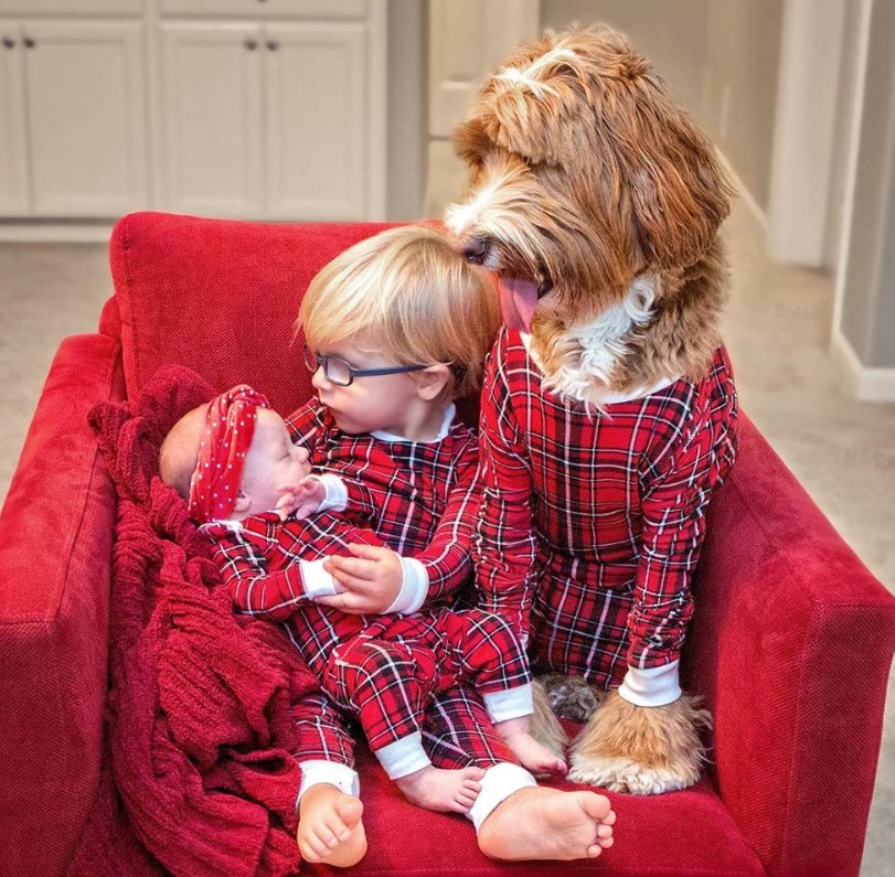 reagan and kids matching christmas pajamas 