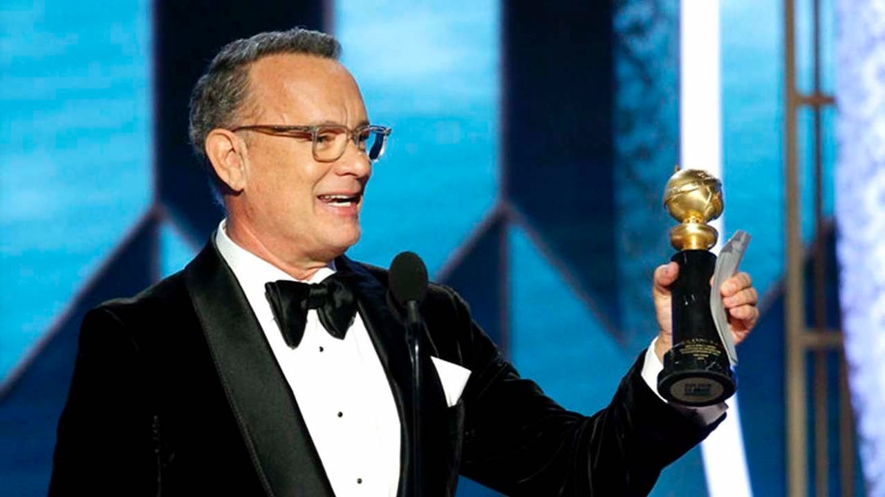 tom hanks chokes up honoring family in golden globes acceptance speech