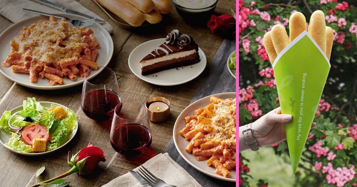 Olive Garden is releasing a Valentines Day dinner with breadstick bouquets
