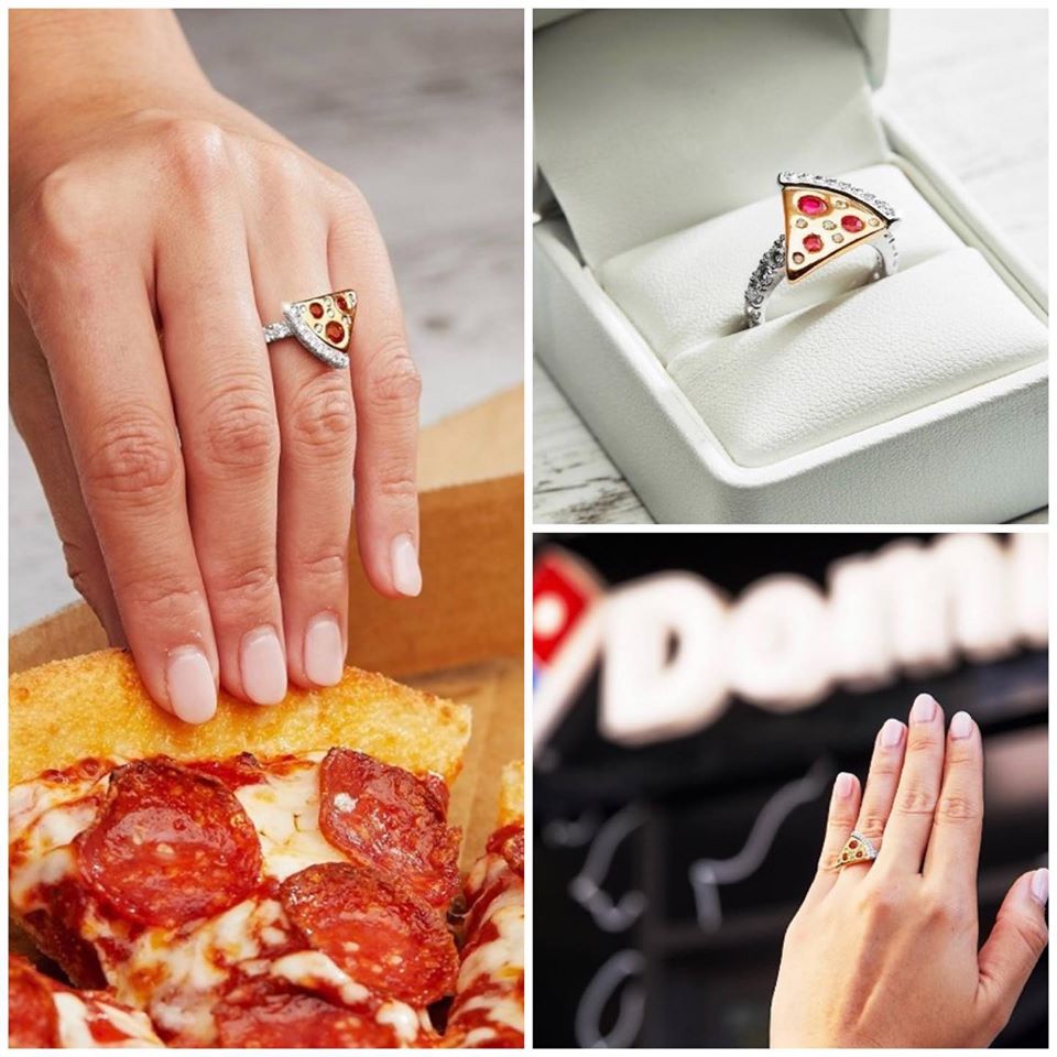 dominos pizza engagement ring