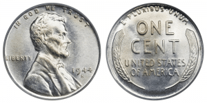 1944 saw the birth of this coin, which ended up being a hybrid of materials and techniques