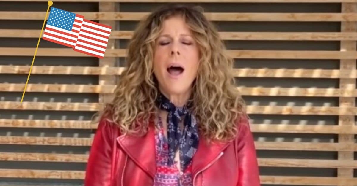 Rita Wilson performs the National Anthem after recovering from coronavirus