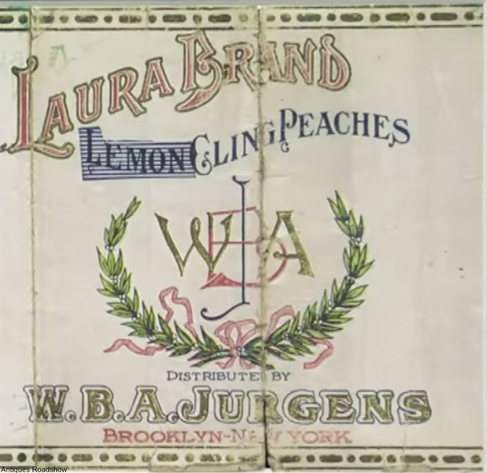 peach label from wwi time