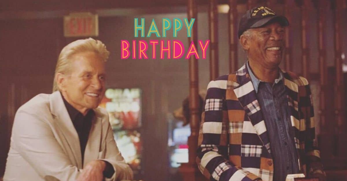 Michael Douglas wishes former co star Morgan Freeman a happy birthday