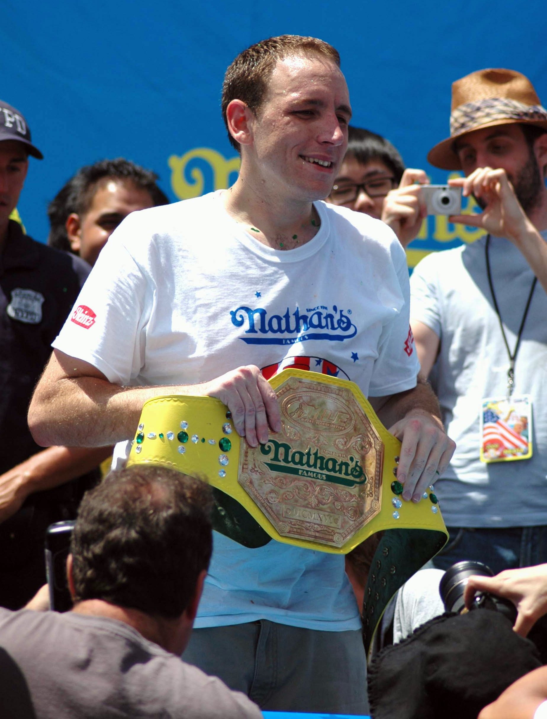 joey chestnut nathans hot dog eating contest winner