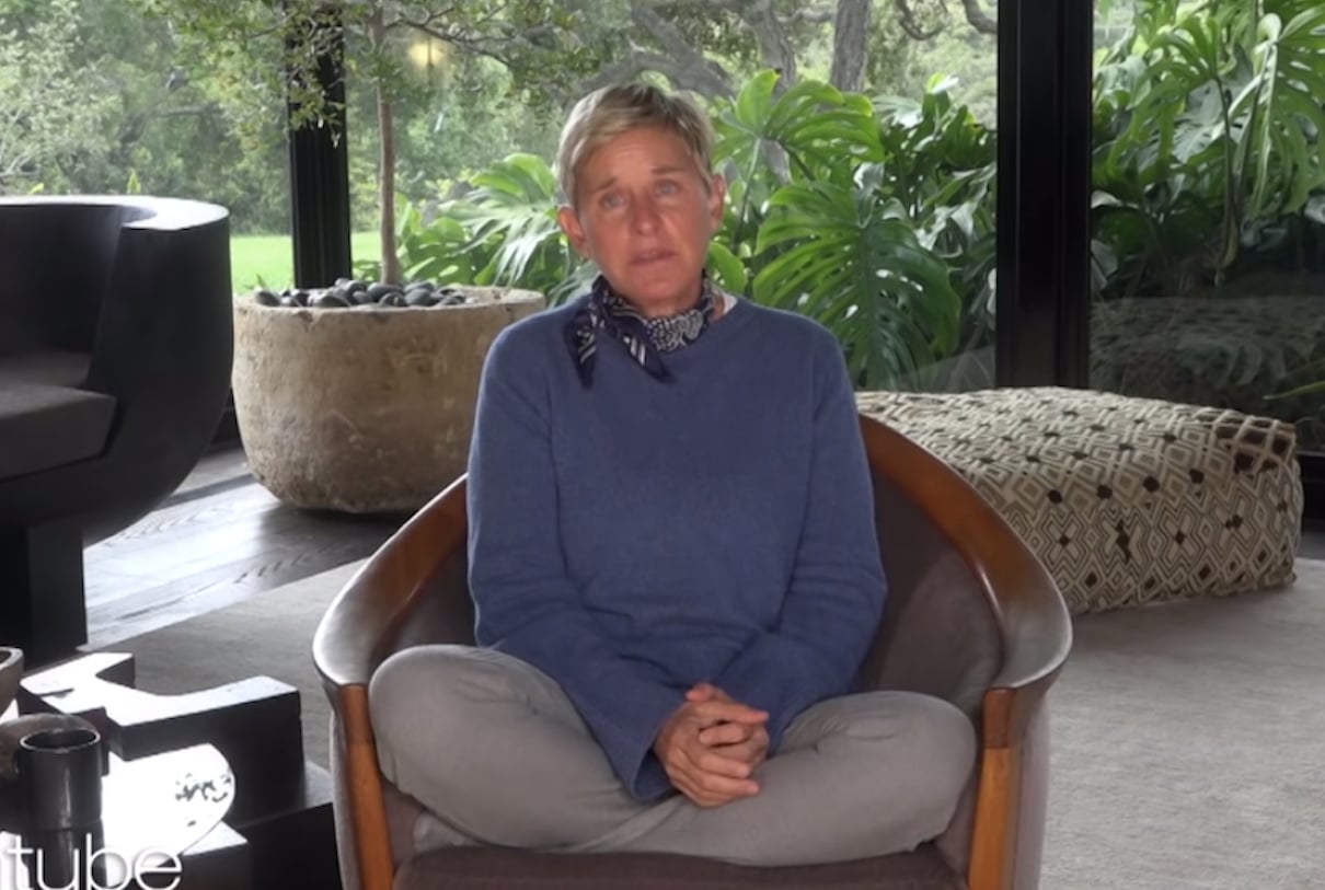 ellen crying on a virtual episode of her show