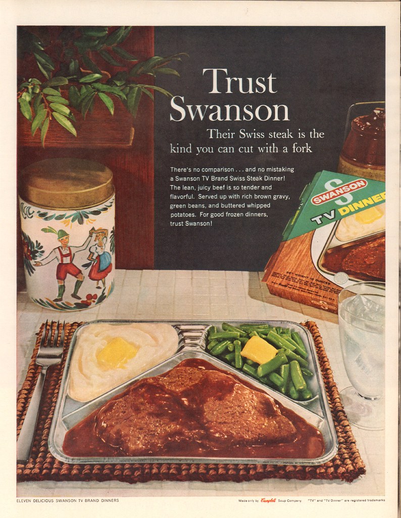 old swanson tv dinner ad swiss steak 