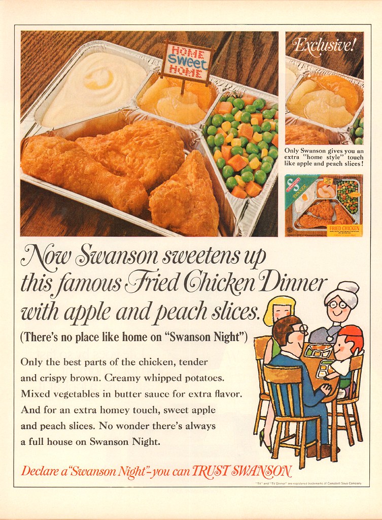 swanson tv dinner add fried chicken apple peach 