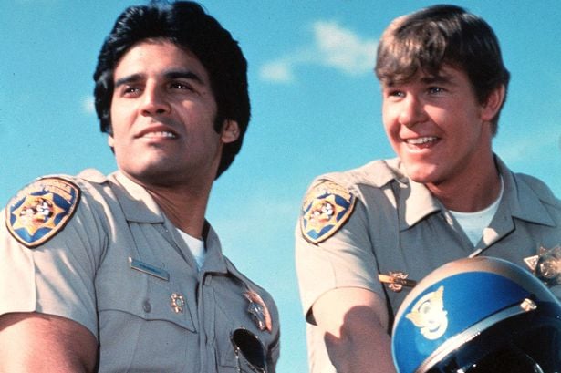 Frank “Ponch” Poncherello (Erik Estrada) and Jon Baker (Larry Wilcox)