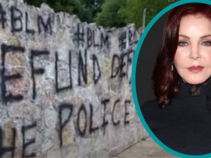 priscilla presley upset about BLM graffiti on graceland