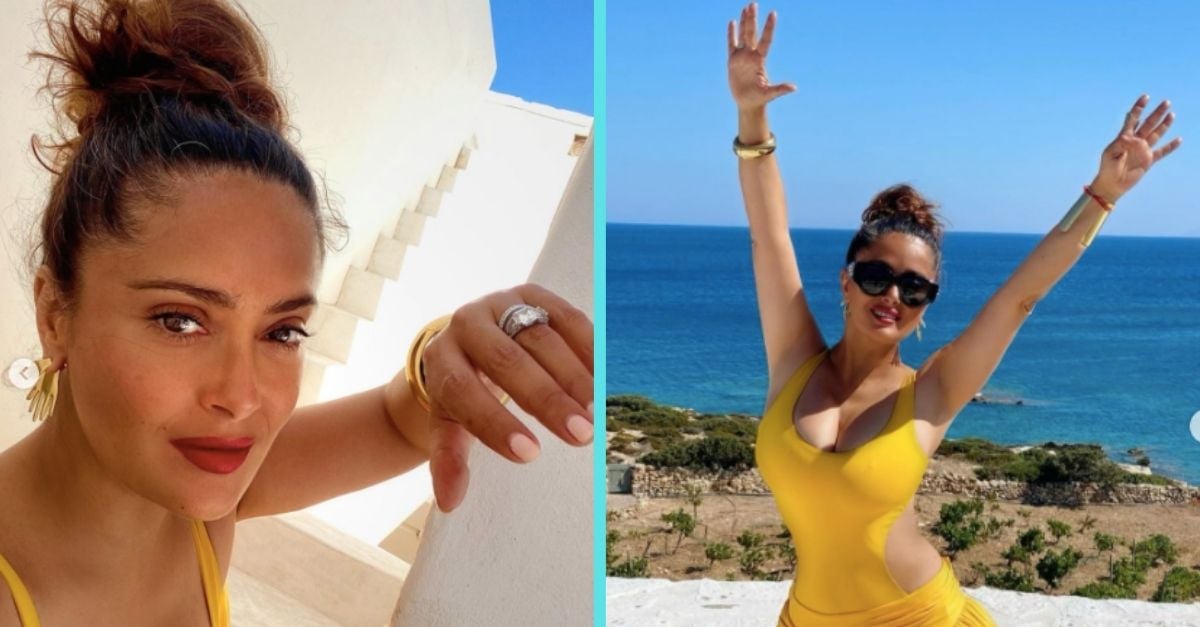 54-Year-Old Salma Hayek Radiates Beauty In Stunning Yellow Birthday Outfit